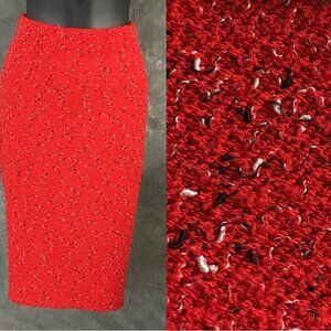 BEAUTIFUL St John collection knit red black white skirt size 4